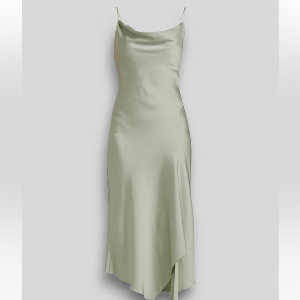 Jonathan Simkhai sage green Cowl Neck Slip Dress